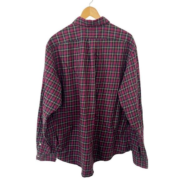 Ralph Lauren Blue Label Red Plaid Button Down 100% Cotton Dress Shirt XXL - Picture 2 of 7